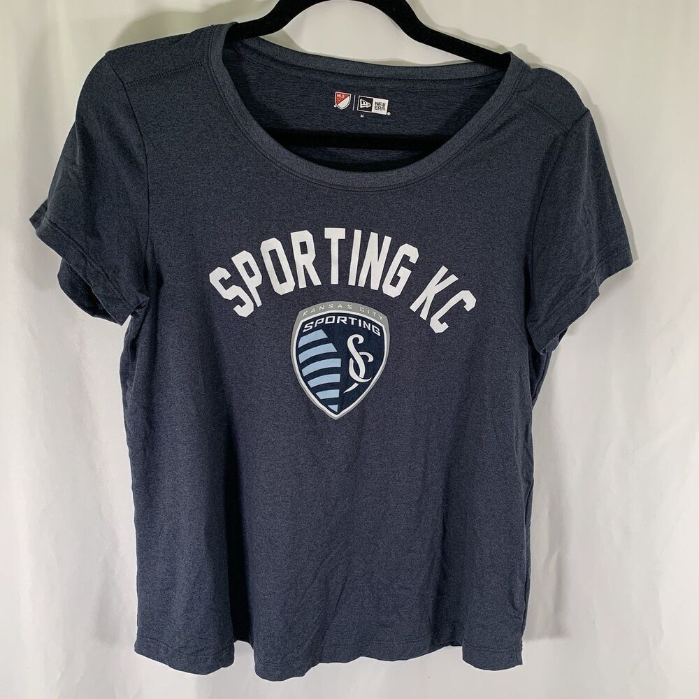 Sporting KC Shirt Women's Medium Blue Short Sleeve Crew Neck New Era